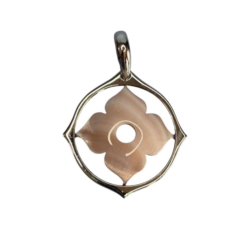 Honora Mother Of Pearl Sterling Silver Pendant 2 14 Flower Design Signed H 925 75$